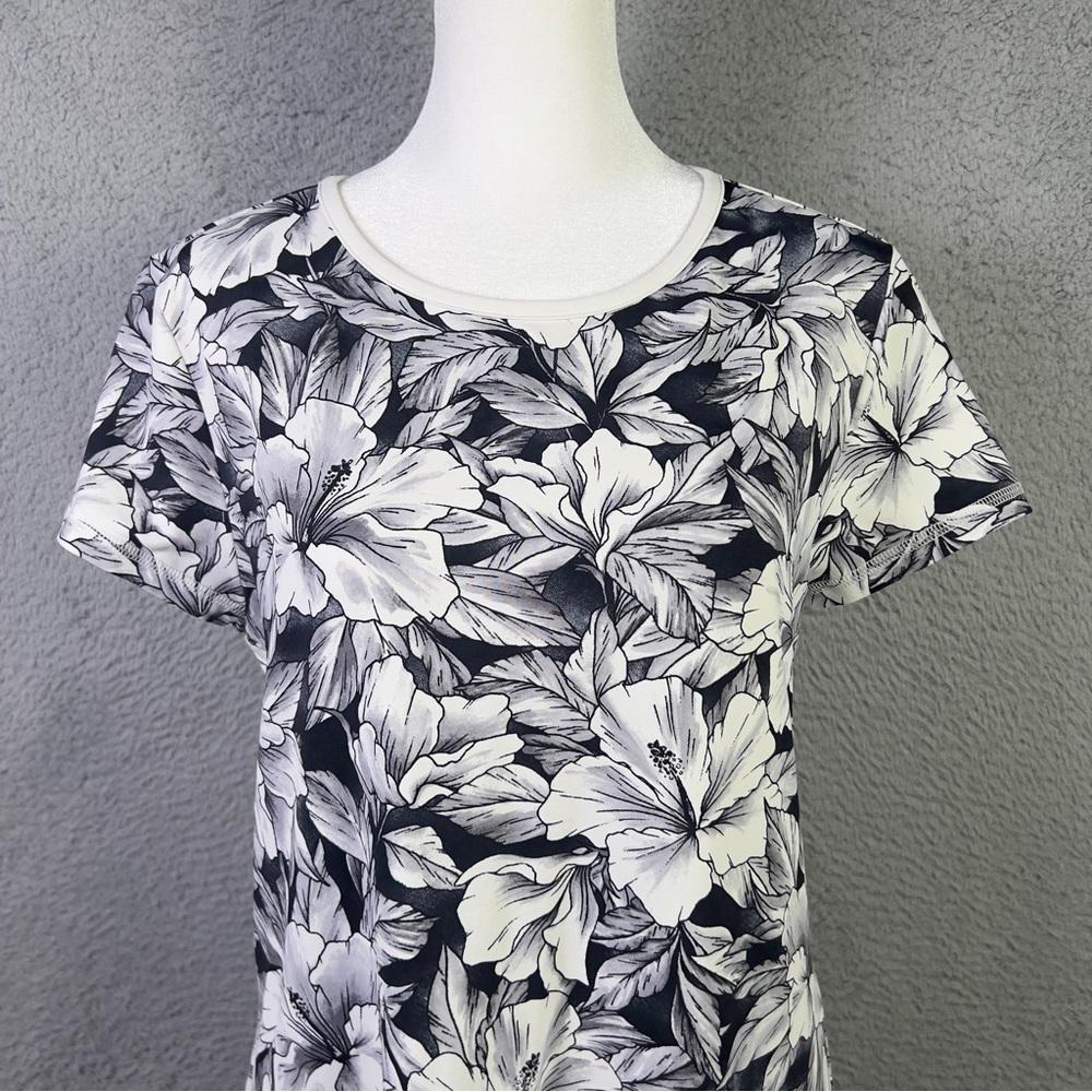 Tommy Bahama Aubrey Lani Kai Bay Dress Womens Small Black White Floral Beach - Picture 2 of 9